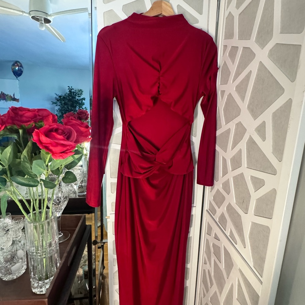 SHEIN Chic Red Long Sleeve Dress